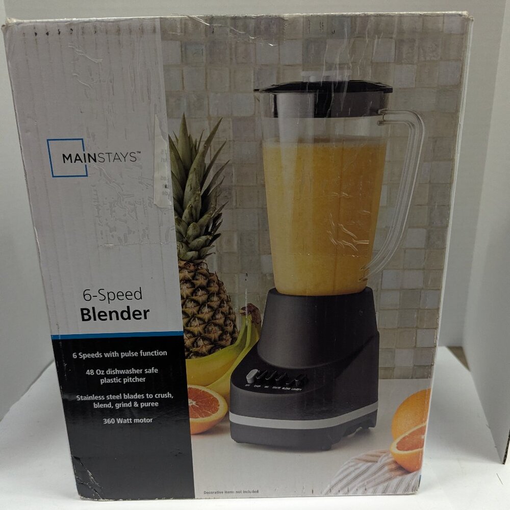 Mainstays 6-Speed Blender | 48oz Jar, 360W Motor, Stainless Blades